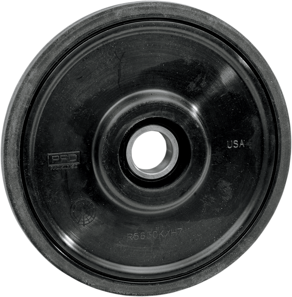 Idler Wheel with 6004-2RS Bearing - Black - 5.63" OD x 20 mm ID - Lutzka's Garage