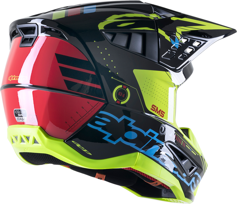 SM5 Helmet - Action - Gloss Black/Blue/Fluo Yellow - Small - Lutzka's Garage