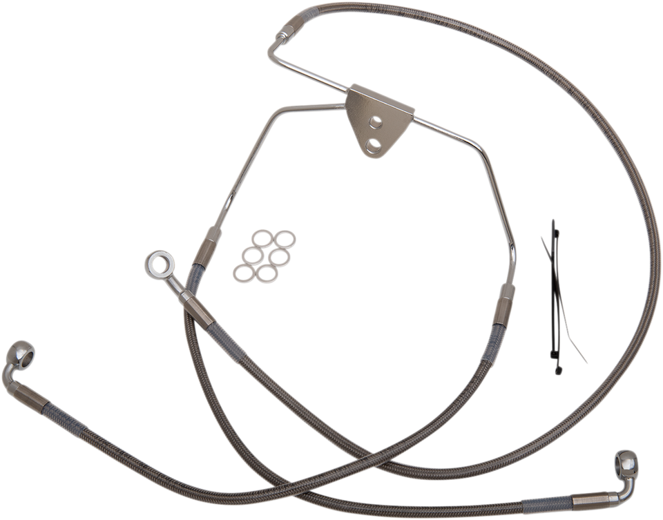 Brake Line - Front - +10" - Touring - Stainless Steel - Lutzka's Garage