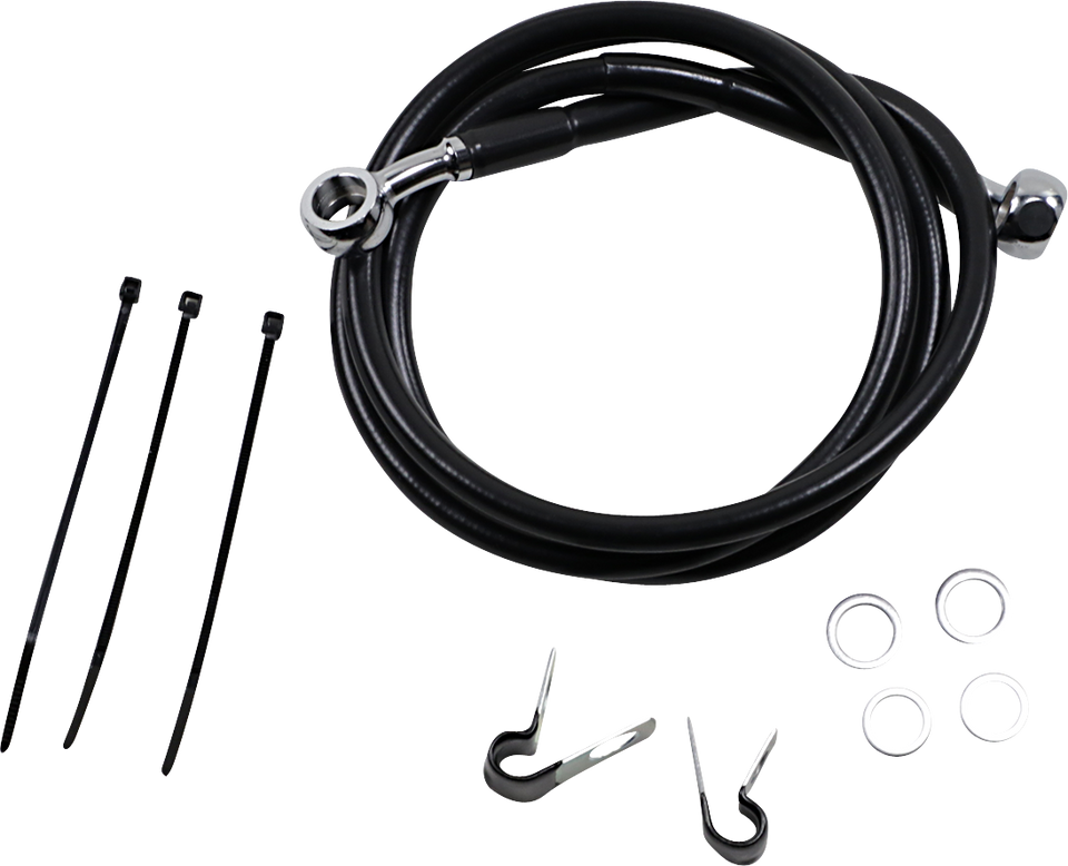 Brake Line - Front - Black - +2" - 99-07 FXST - Lutzka's Garage