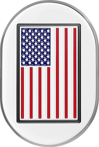 Antenna Cover - Right Rear Fender - American Flag - Chrome - Lutzka's Garage