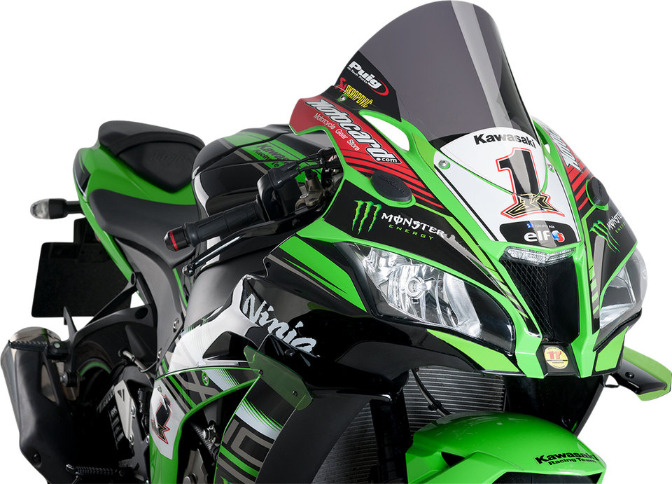 Race Windscreen - 14-1/4" - Dark Smoke - Kawasaki - Lutzka's Garage