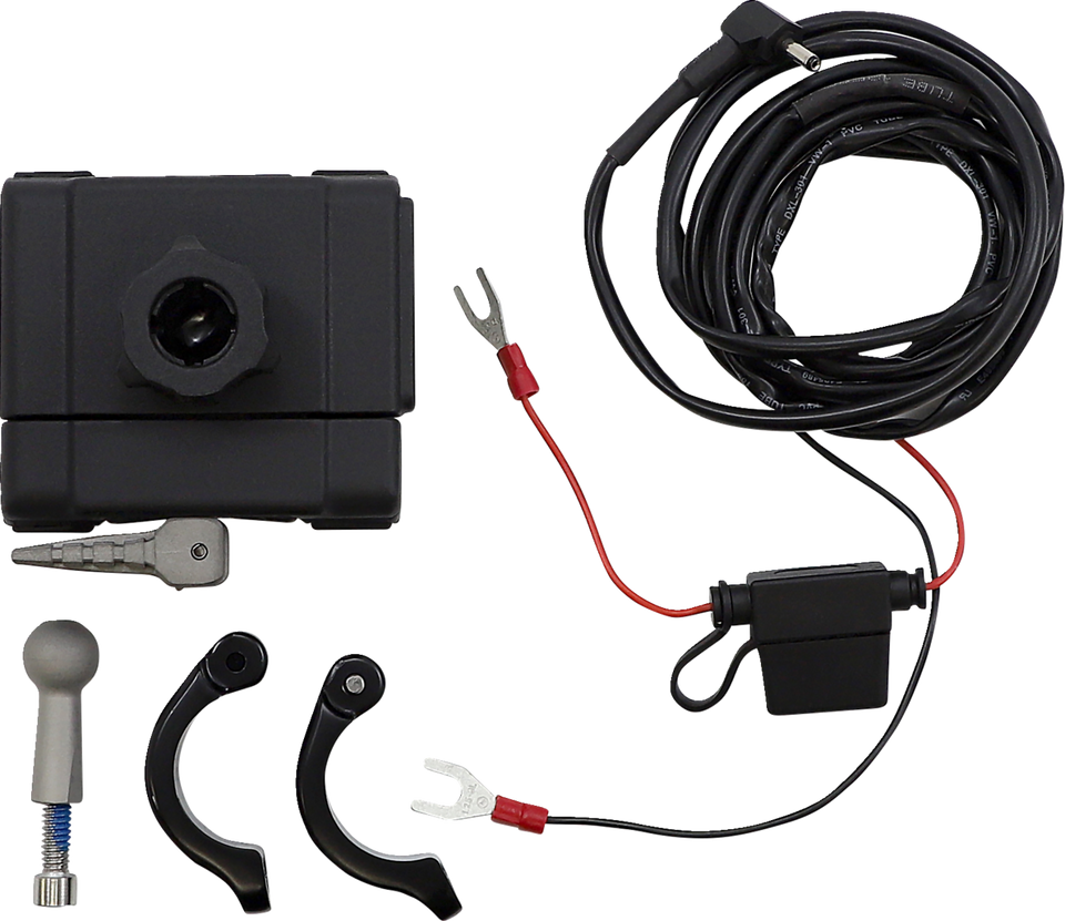 Premium Holder W/Charger - 1-1/4" Black Bar Mount