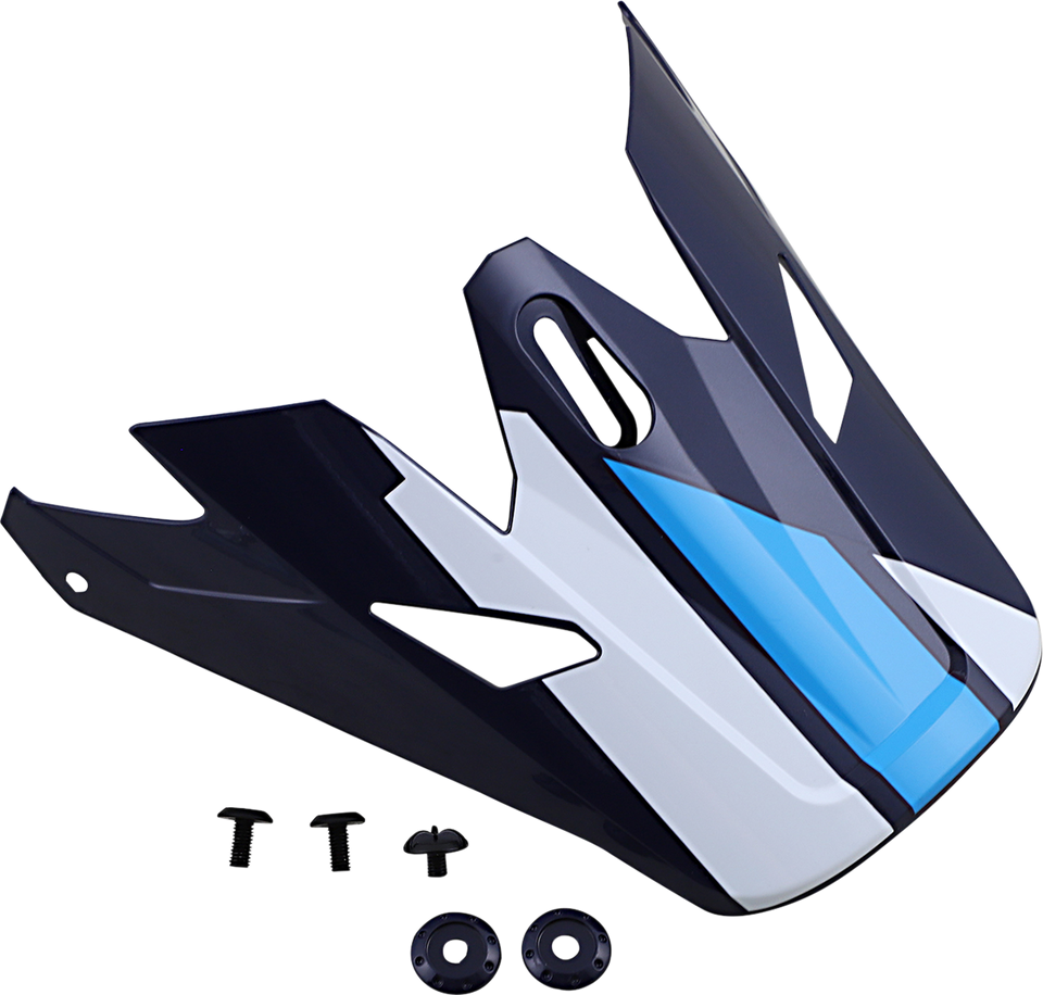 Rise Visor - Evac - Gloss Blue/White - Lutzka's Garage