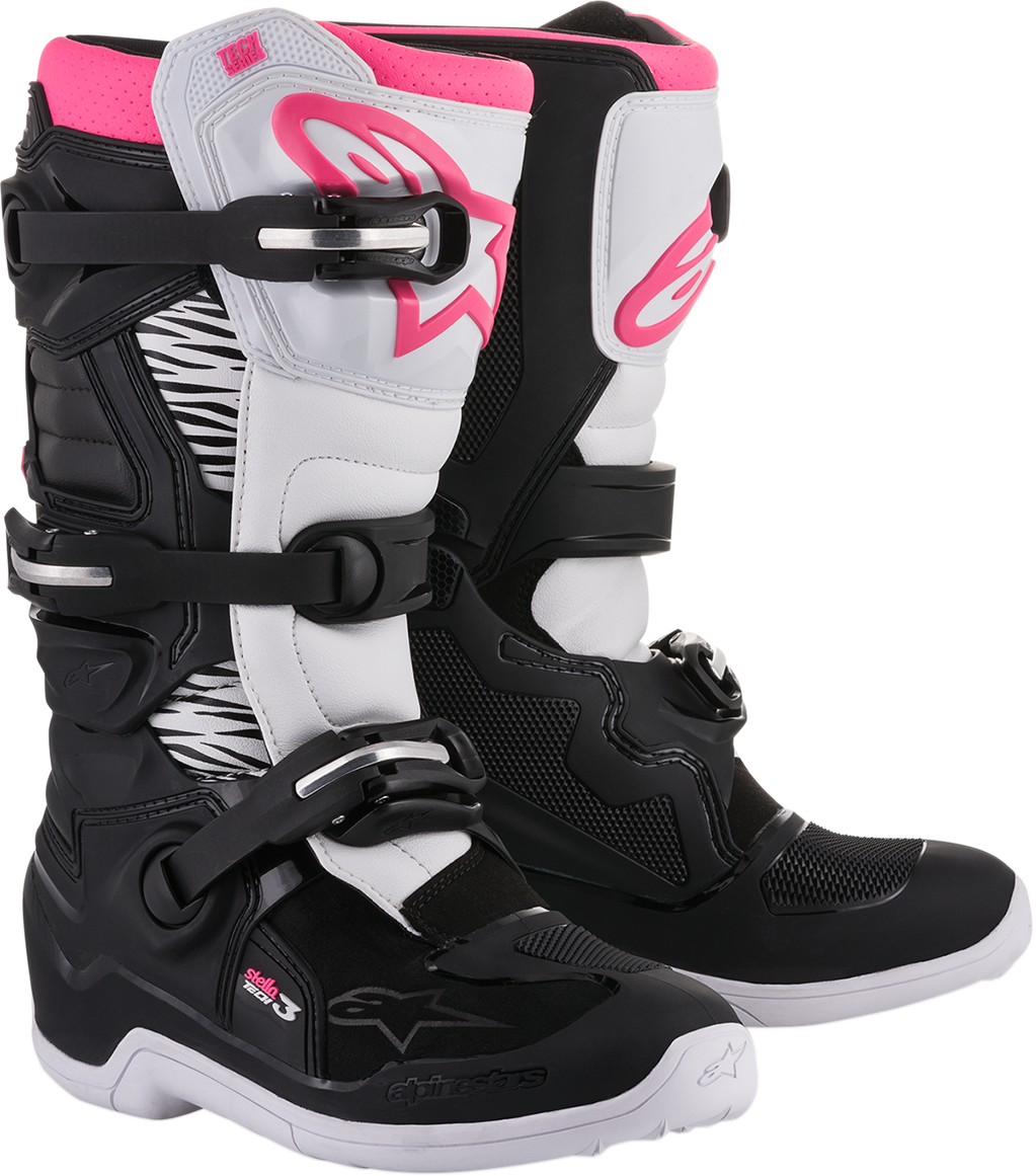 Stella Tech 3 Boots - Black/White/Pink - US 6 - Lutzka's Garage