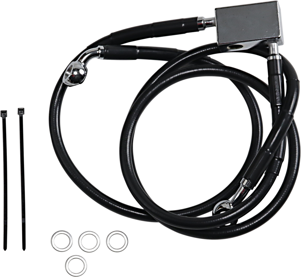 Brake Line - Rear - Black - +3" - Softail 00-03 - Lutzka's Garage