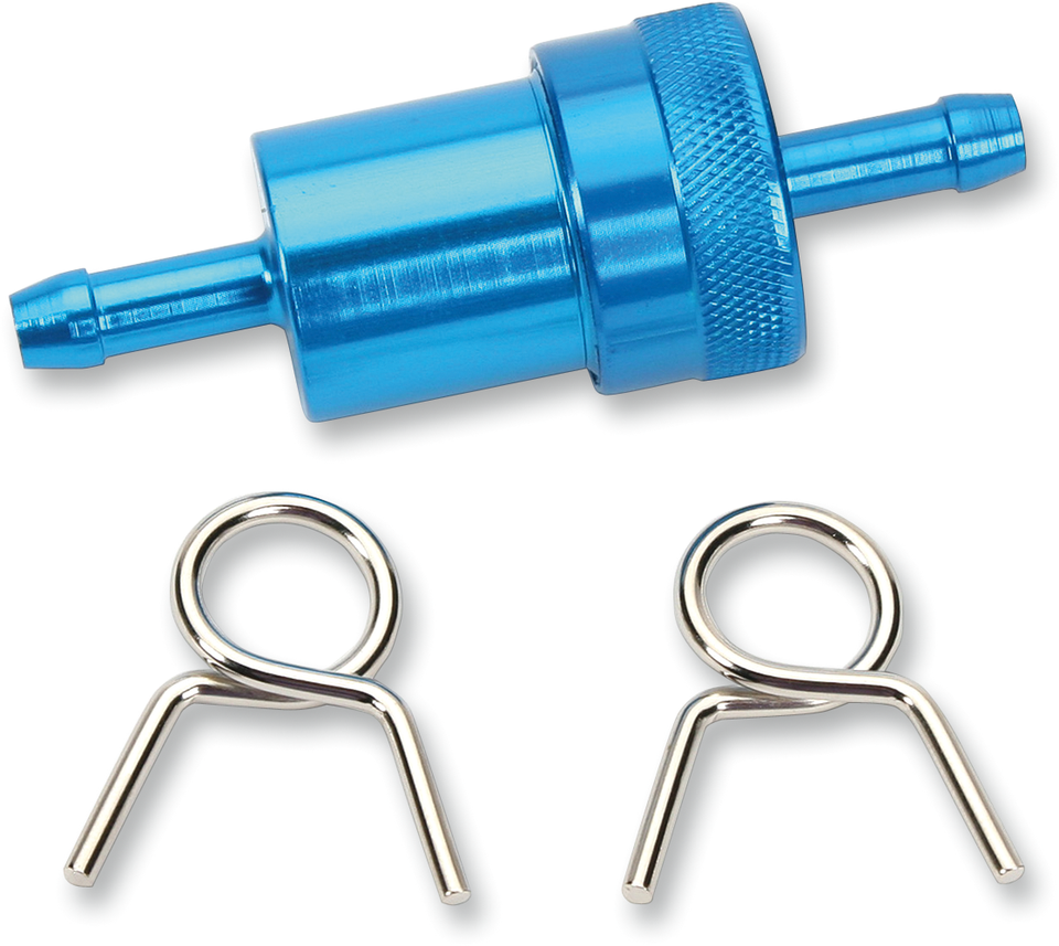 Anodized Aluminum Fuel Filter - Blue - 1/4" - Lutzka's Garage