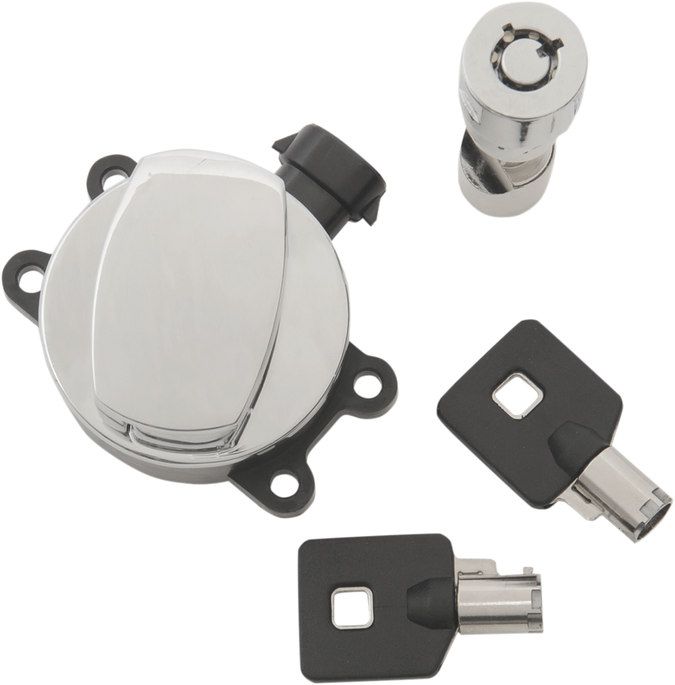 Side Hinge Ignition Switch with Fork Lock - Chrome - Lutzka's Garage