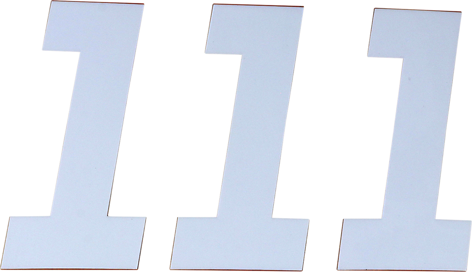 Race Number Plate - #1 - White - 6" - Lutzka's Garage