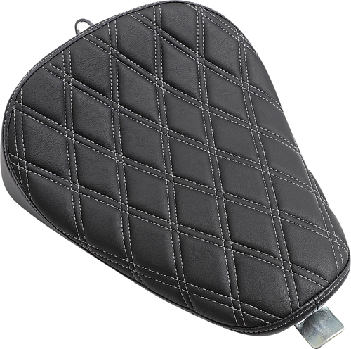 Bobber Solo Seat - Double Diamond - Silver Stitch - 10-22 XL - Lutzka's Garage
