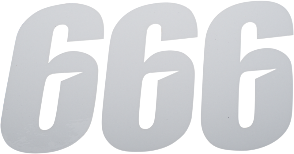 Slash Number Plate - #6 - White - 6" - Lutzka's Garage