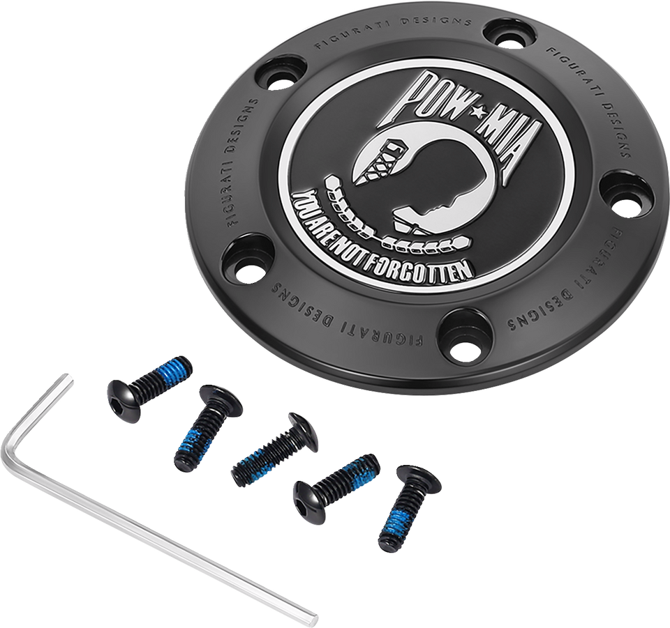 Timing Cover - 5 Hole - POW MIA - Black - Lutzka's Garage