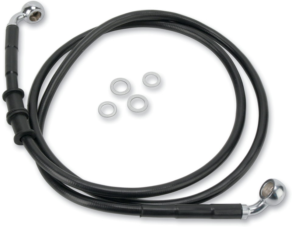 Brake Line - Front - Black - +4" - 10-15 FXDWG - Lutzka's Garage
