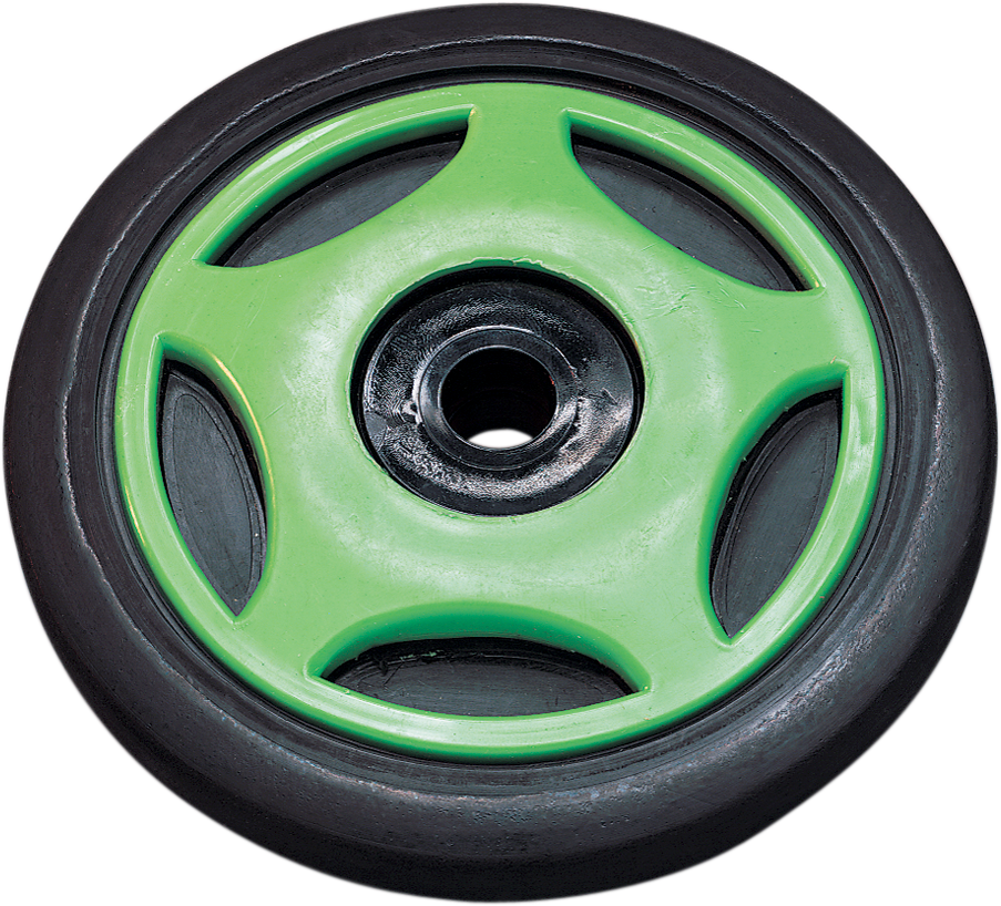 Idler Wheel with Insert/Bearing 6205-2RS - Green - Group 1 - 5.63" OD x 0.625" ID - Lutzka's Garage