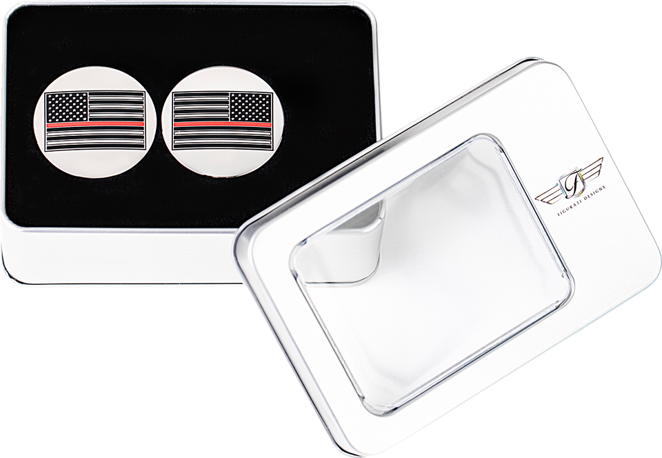 Swing Arm Covers - Red Line American Flag - Custom - Reversed