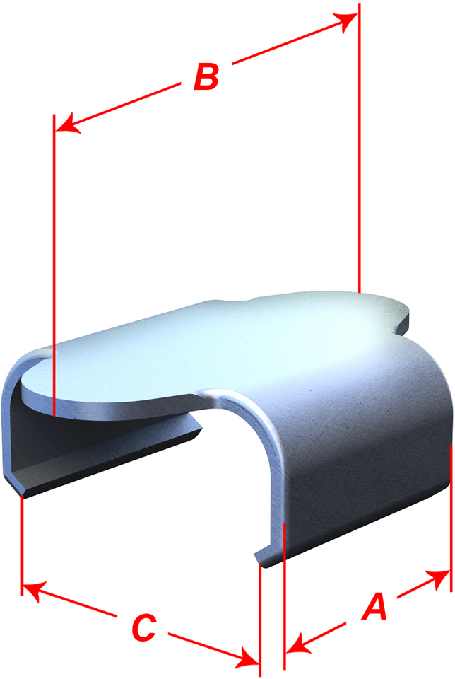 Flat Track Clips - 1.640" Total Length - 10 Pack