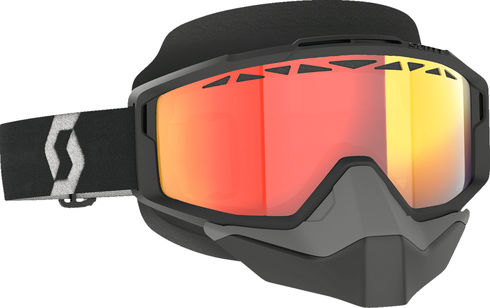 Split OTG Snow Goggle - Light Sensitive - Black/White - Red Chrome - Lutzka's Garage