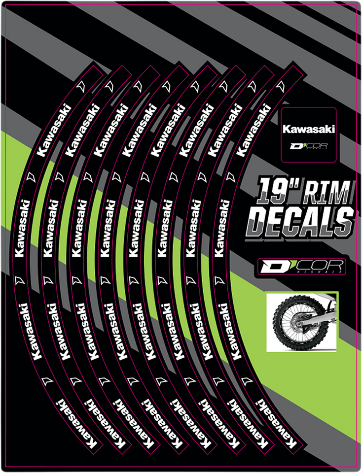 Rim Decal - Kawasaki Logo - 19" Rear