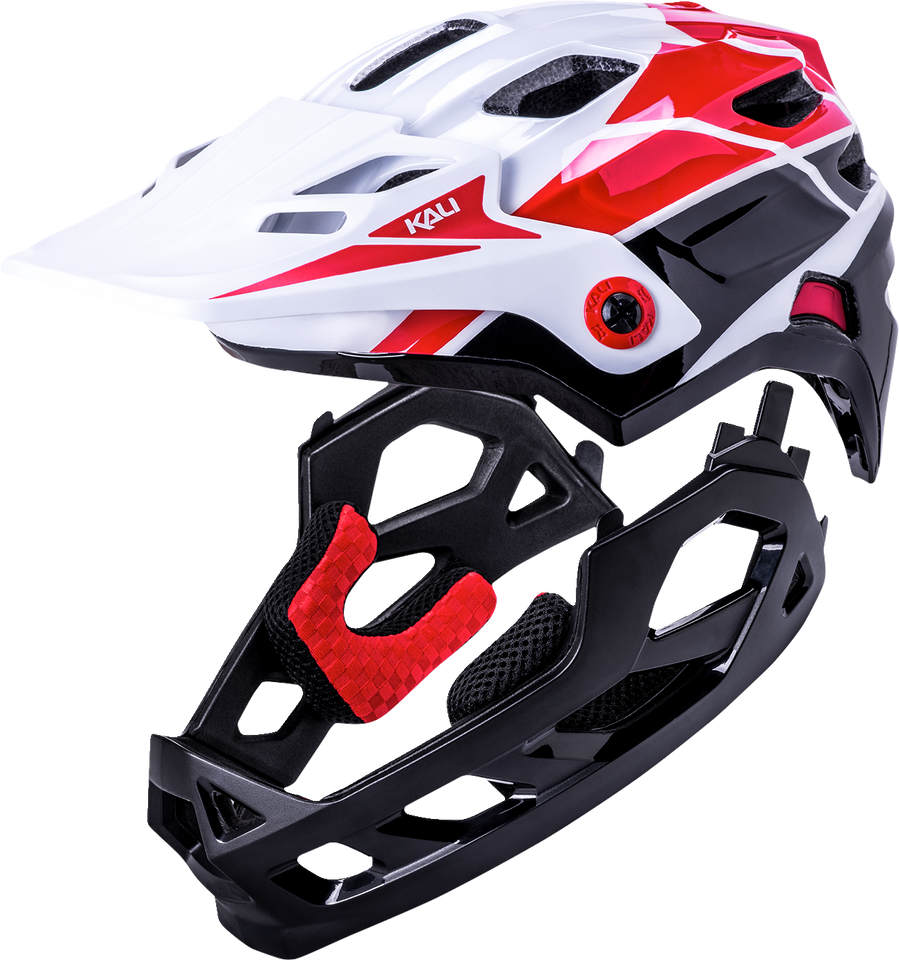 Child Maya Full Face Helmet - Race - Gloss White/Red/Black