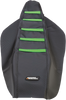 Ribbed Seat Cover - Black Cover/Green Ribs - Kawasaki