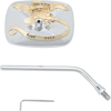 Mirror - "Ride Free" - Side View - Rectangle - M10 x 1.25 (Left Hand) - Gold/Chrome - Right