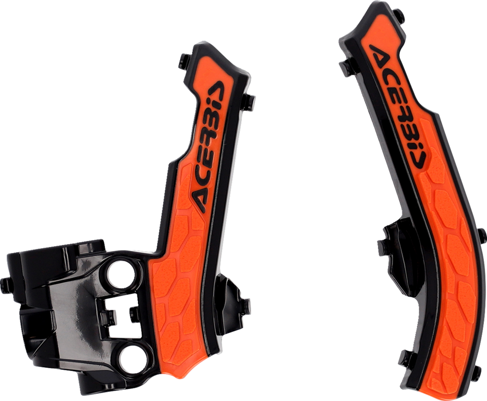 X-Grip Frame Guards - Black/ 16 Orange - Gas Gas | Husqvarna | KTM