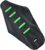 Ribbed Seat Cover - Black Cover/Green Ribs - Kawasaki