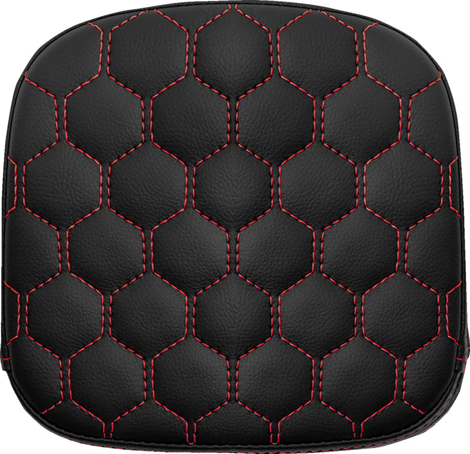 Sissy Bar Pad - Honeycomb - Red Stitching