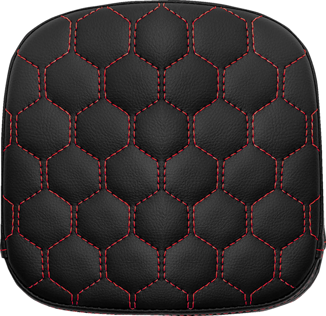 Sissy Bar Pad - Honeycomb - Red Stitching