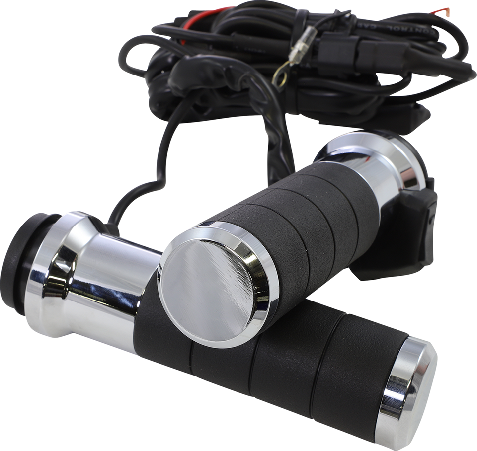 Grips - Heated - Titan-X - 1" - Chrome - Lutzka's Garage