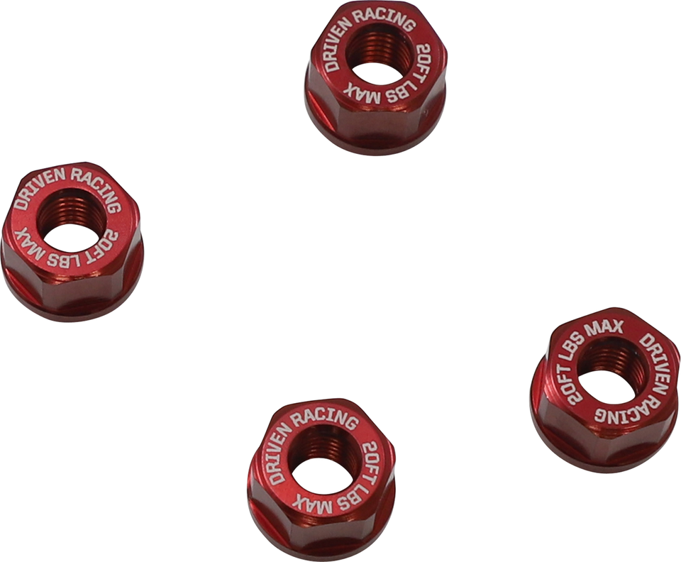 Aluminum Sprocket Nuts - Red - M8 x 1.25 - Lutzka's Garage