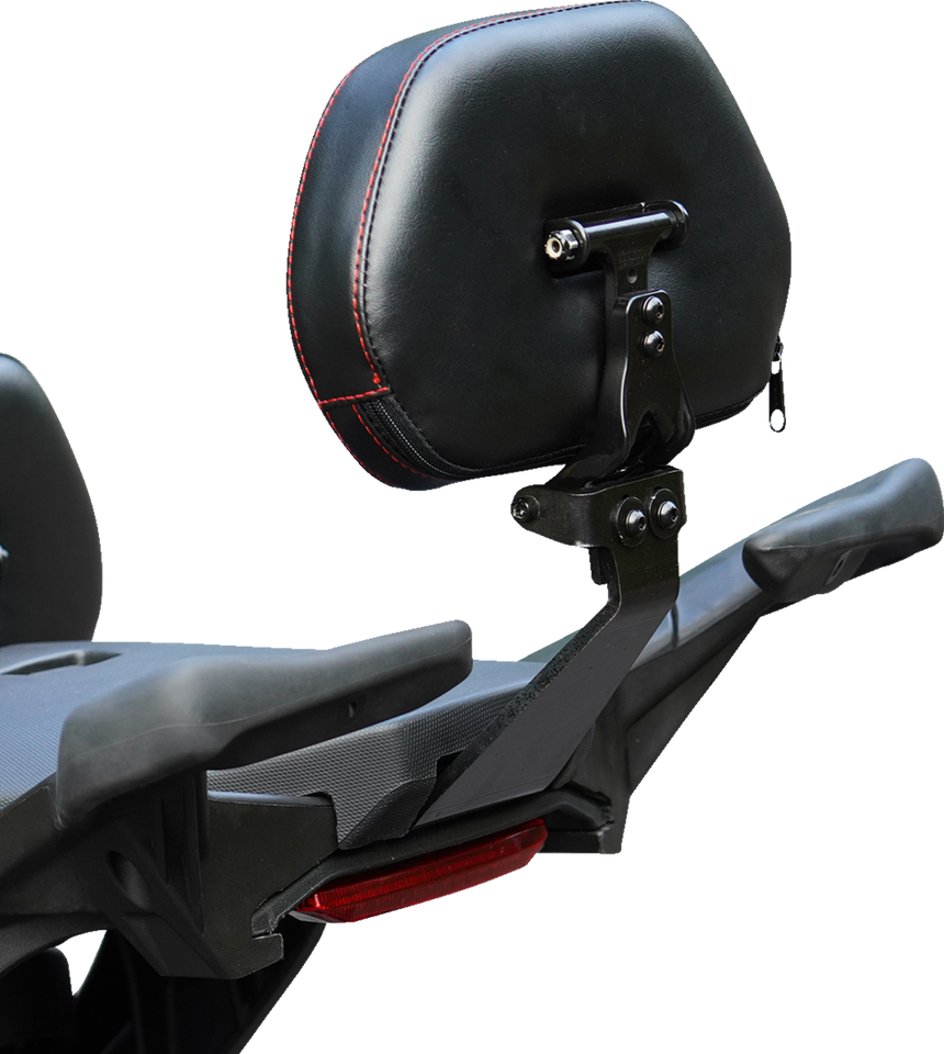 Ballistic Passenger Backrest - Black w/ Red Stitching - Ryker 19-23