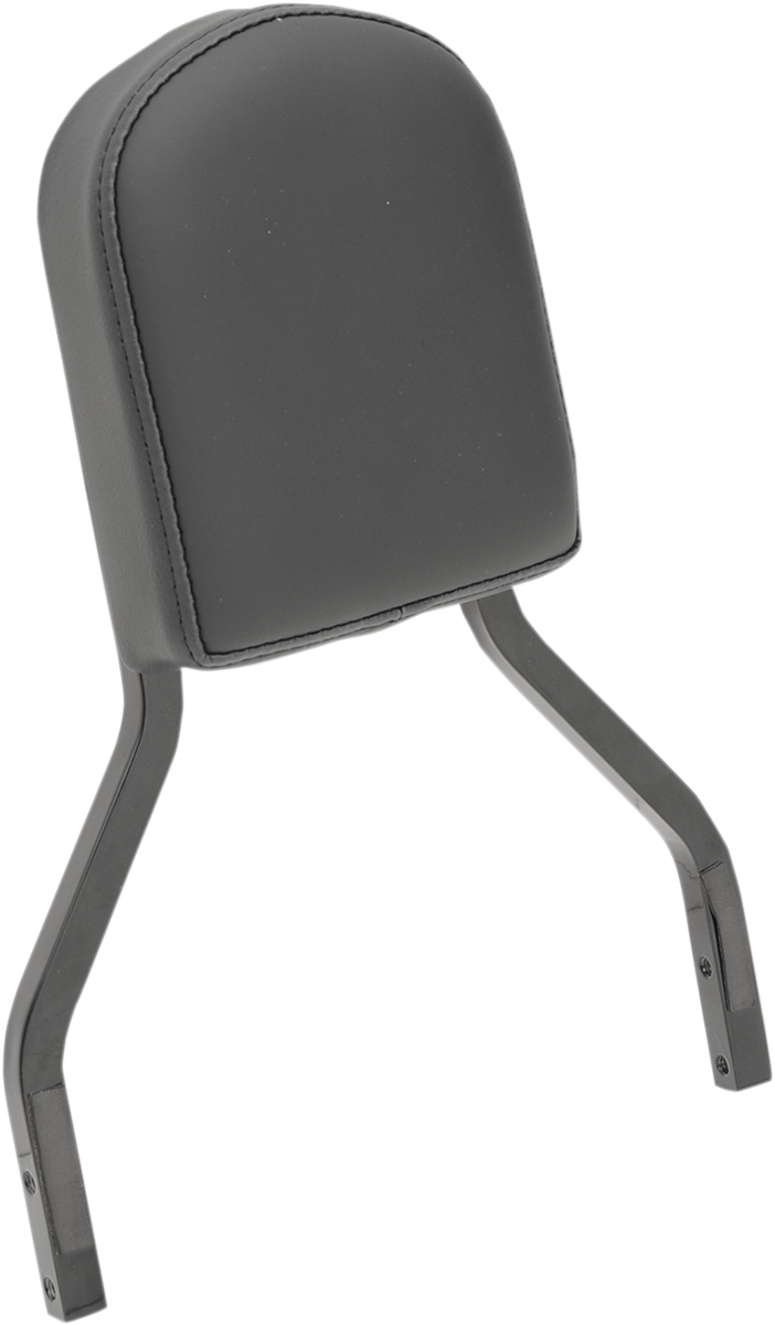 Sissy Bar Pad - Short - Smooth - Black W/Solar Reflective Leather Top Stitch - Lutzka's Garage