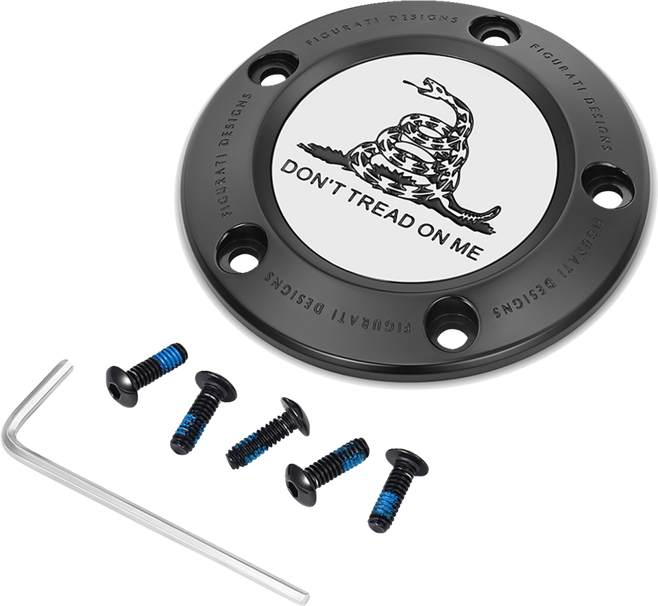 Timing Cover - 5 Hole - Dont Tread on Me - Black - Lutzka's Garage