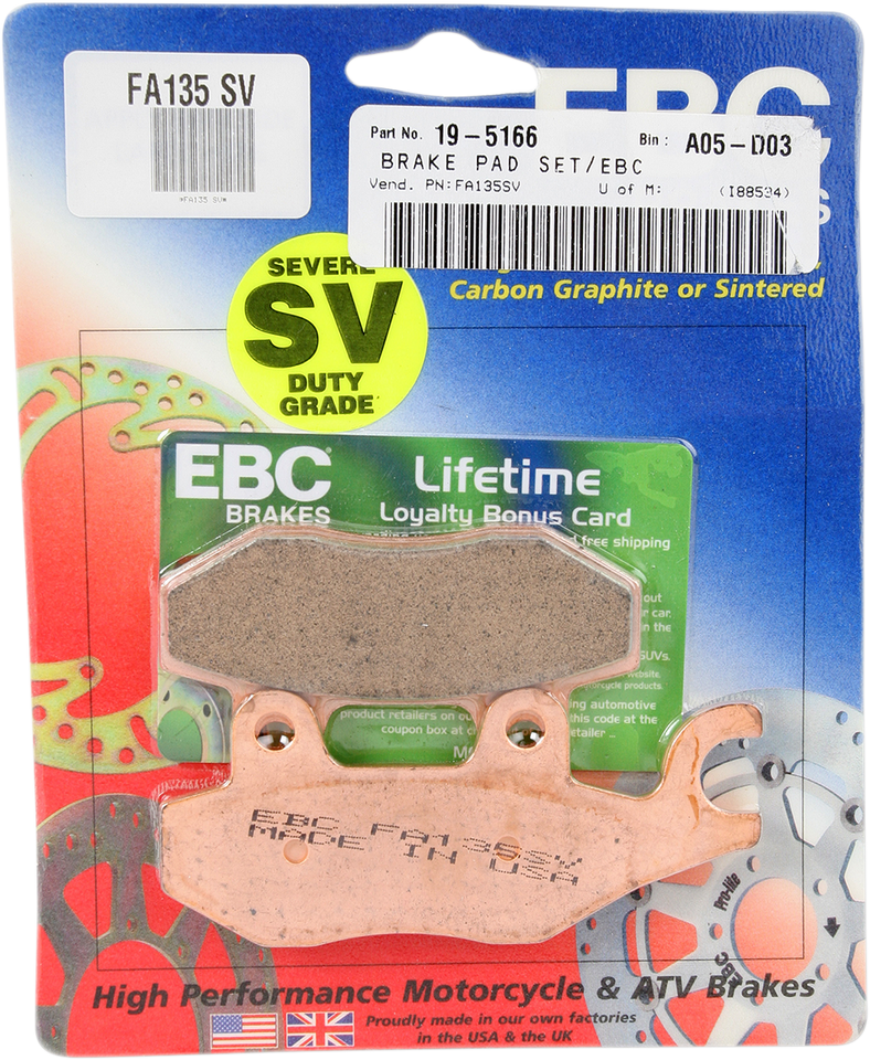 SV Severe Duty Brake Pads - FA135SV