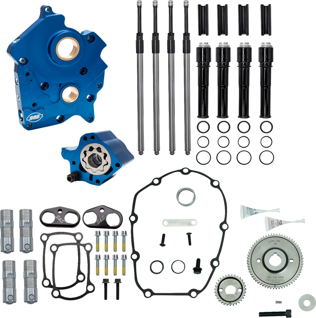 Cam Chest Kit without Cams - Gear Drive - Water Cooled - Black Pushrods - M8
