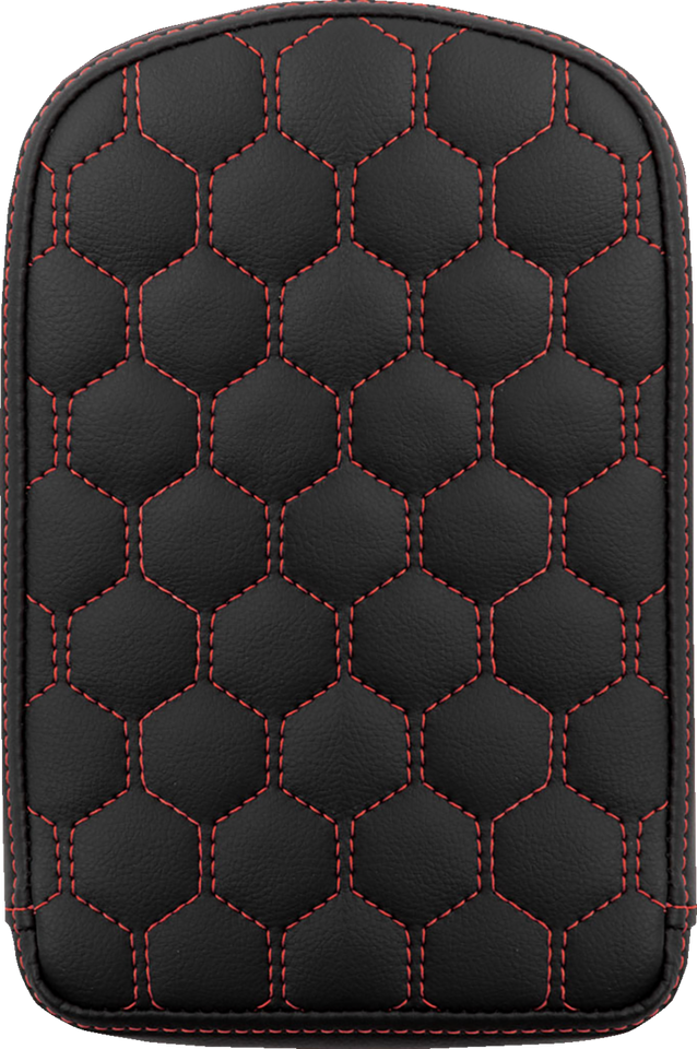 Road Sofa Sissy Bar Pad - Honeycomb - Red Stitching
