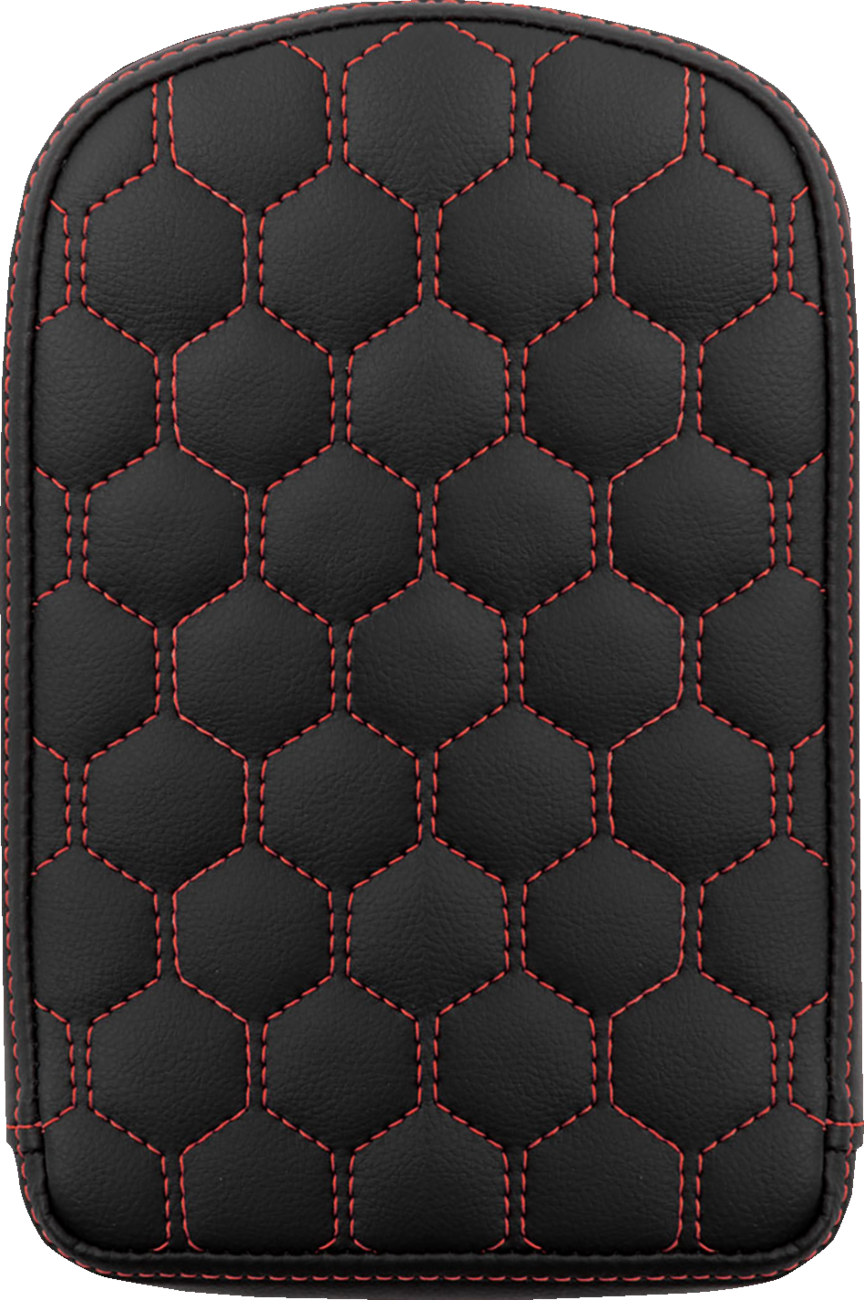 Road Sofa Sissy Bar Pad - Honeycomb - Red Stitching