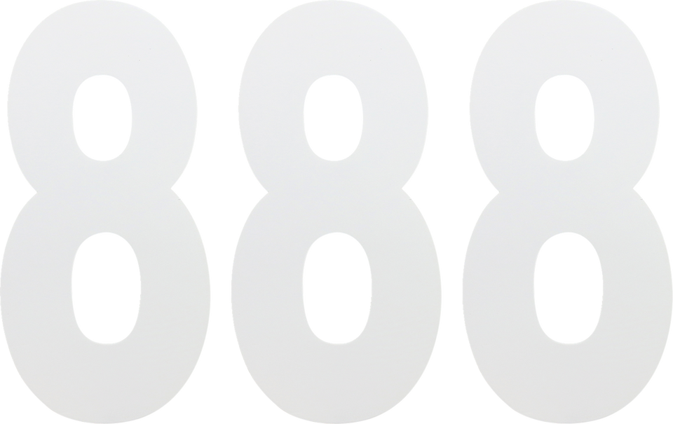 FX Number 8 - White - 6" - Lutzka's Garage