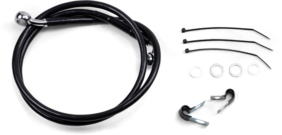 Brake Line - Front - Black - +2" - FXD 00-05 - Lutzka's Garage