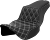 Step-Up Seat - Front Lattice Stitch - White Stitch - Extended Reach - FLH/FLT 08-23