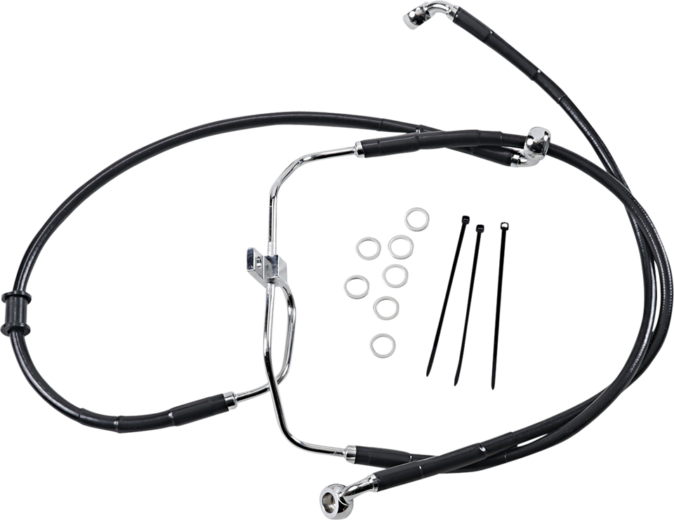 Brake Line - Front - Black - +2" - FXDF 08-17 - Lutzka's Garage