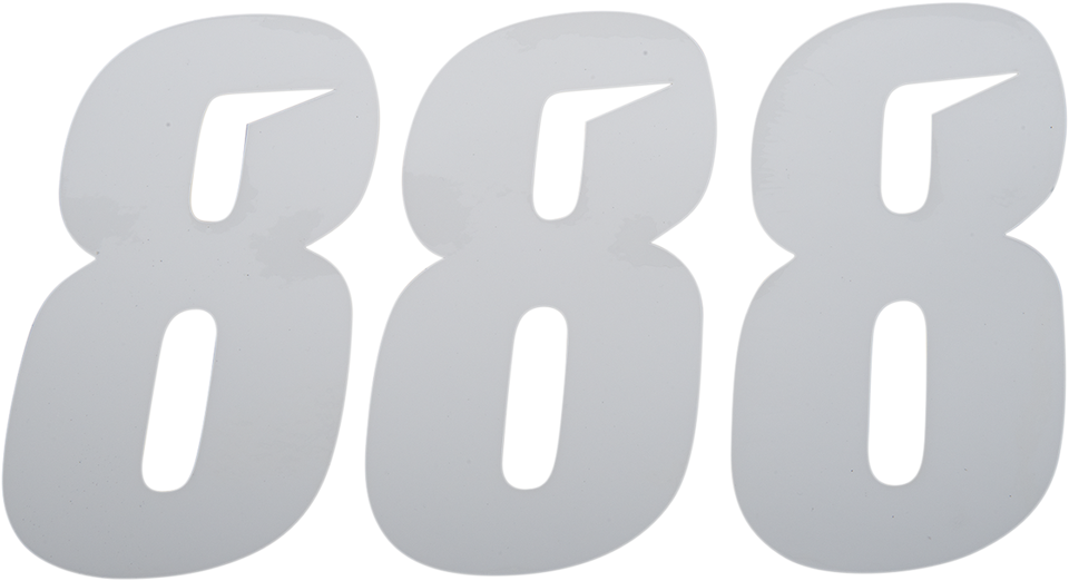 Slash Number Plate - #8 - White - 7" - Lutzka's Garage