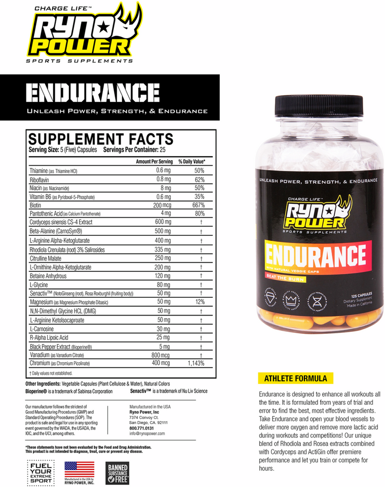 Endurance Capsules - 125 ct. Bottle