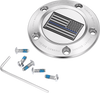 Timing Cover - 5 Hole - Blue Line American Flag - Stainless Steel - Lutzka's Garage