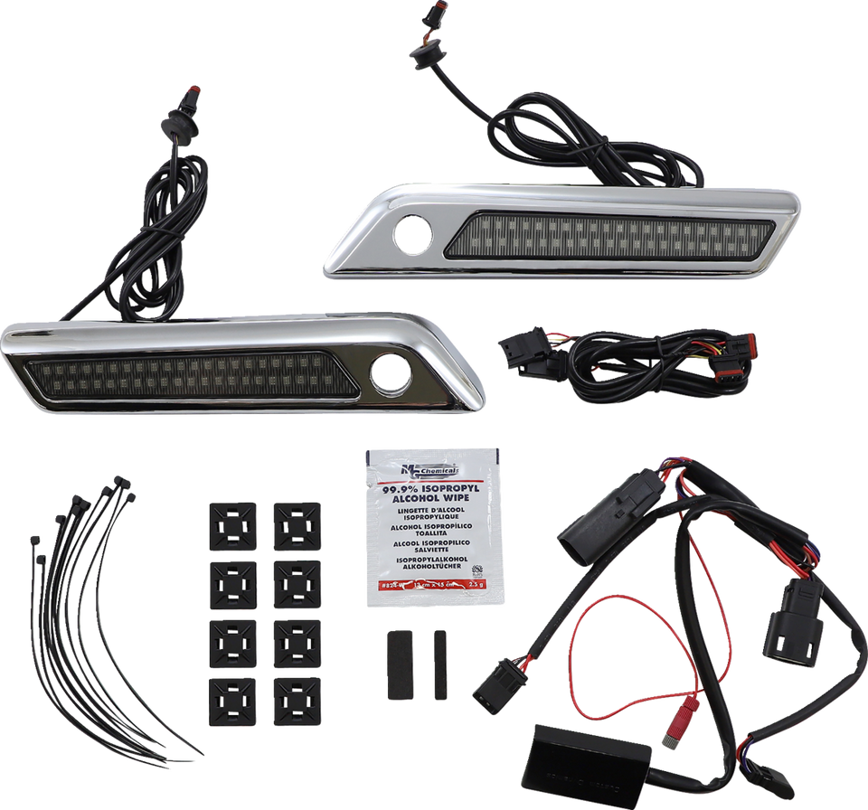 Latch Light - Saddlebag - Dual Color - Smoke - Chrome - Lutzka's Garage