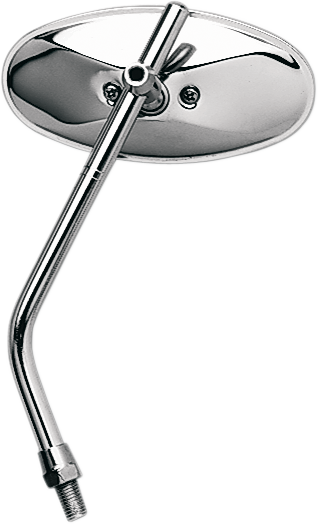 Mirror - Die-Cast - Chopper - Side View - Oval - M10 x 1.25 - Chrome - Left - Lutzka's Garage