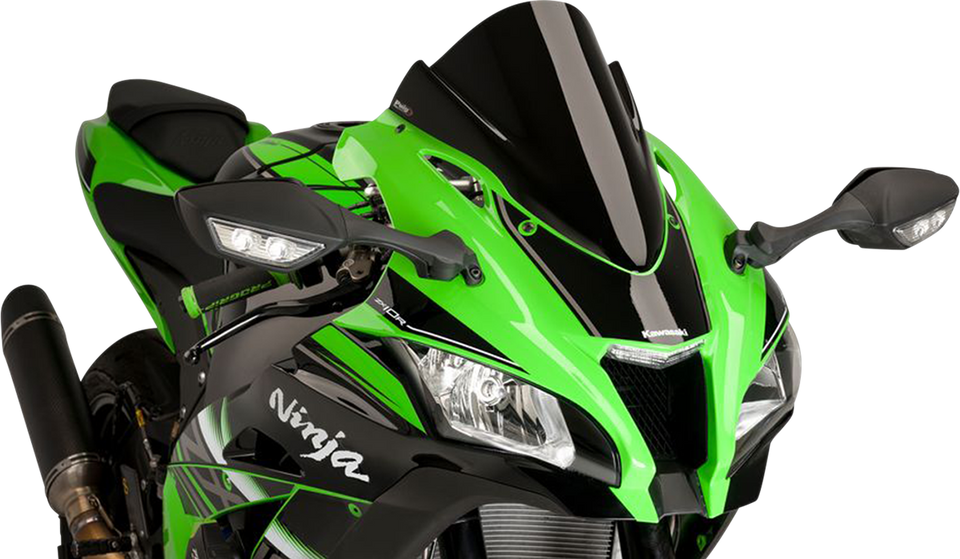 Race Windscreen - 14-1/4" - Black - ZX10R - Lutzka's Garage