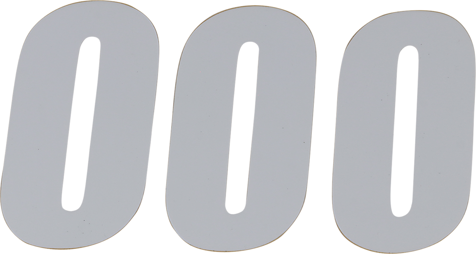 SX Plate Number - #0 - White - 6" - Lutzka's Garage