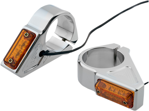 LED Turn Signals - 41 mm - Chrome - Lutzka's Garage